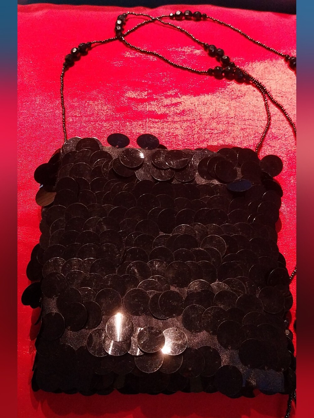 Black Sequin Crossbody Bag - Unbranded